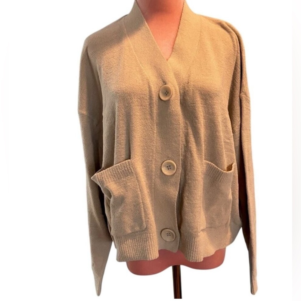 Hello nite Cardigan Sweater Loungewear 2 Pockets Sea Pearl - Size L